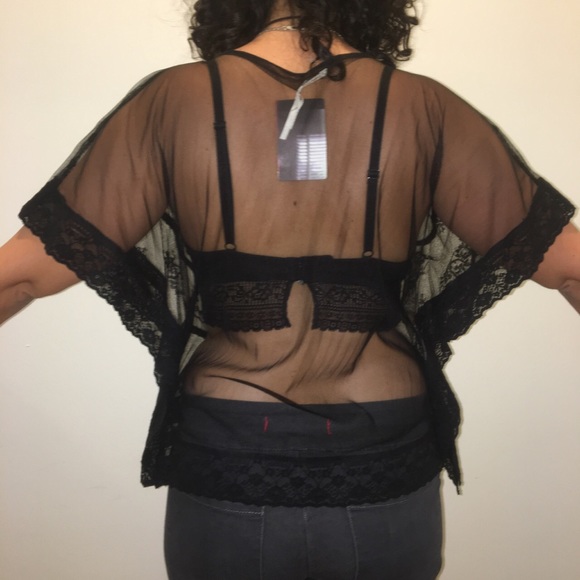 Black sheer blouse - Picture 2 of 3